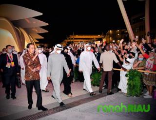 Saat Pangeran MBZ temani Presiden Jokowi di Dubai Expo